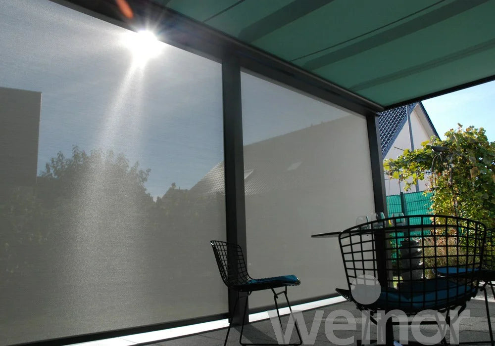 Weinor Terrazza Pure Terrassenüberdachung im kubischen Stil 6m x 4m, Glaseindeckung