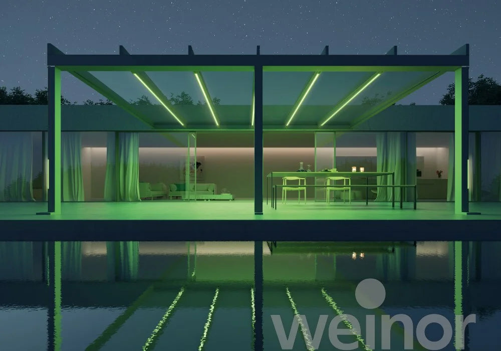 Weinor Terrazza Pure Terrassenüberdachung im kubischen Stil 6m x 4m, Glaseindeckung