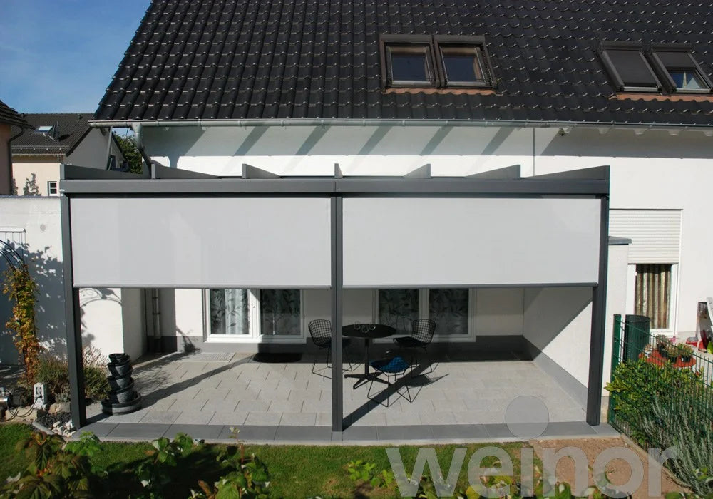 Weinor Terrazza Pure Terrassenüberdachung im kubischen Stil 6m x 4m, Glaseindeckung